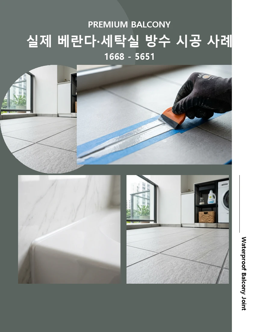베란다 세탁실 고탄성 방수 줄눈